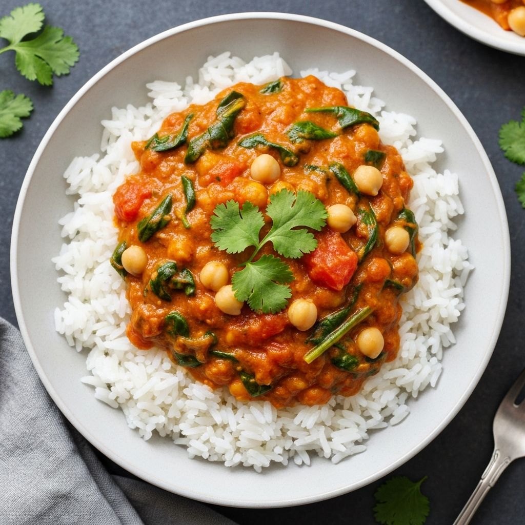 Chickpea Tomato Spinach Curry
