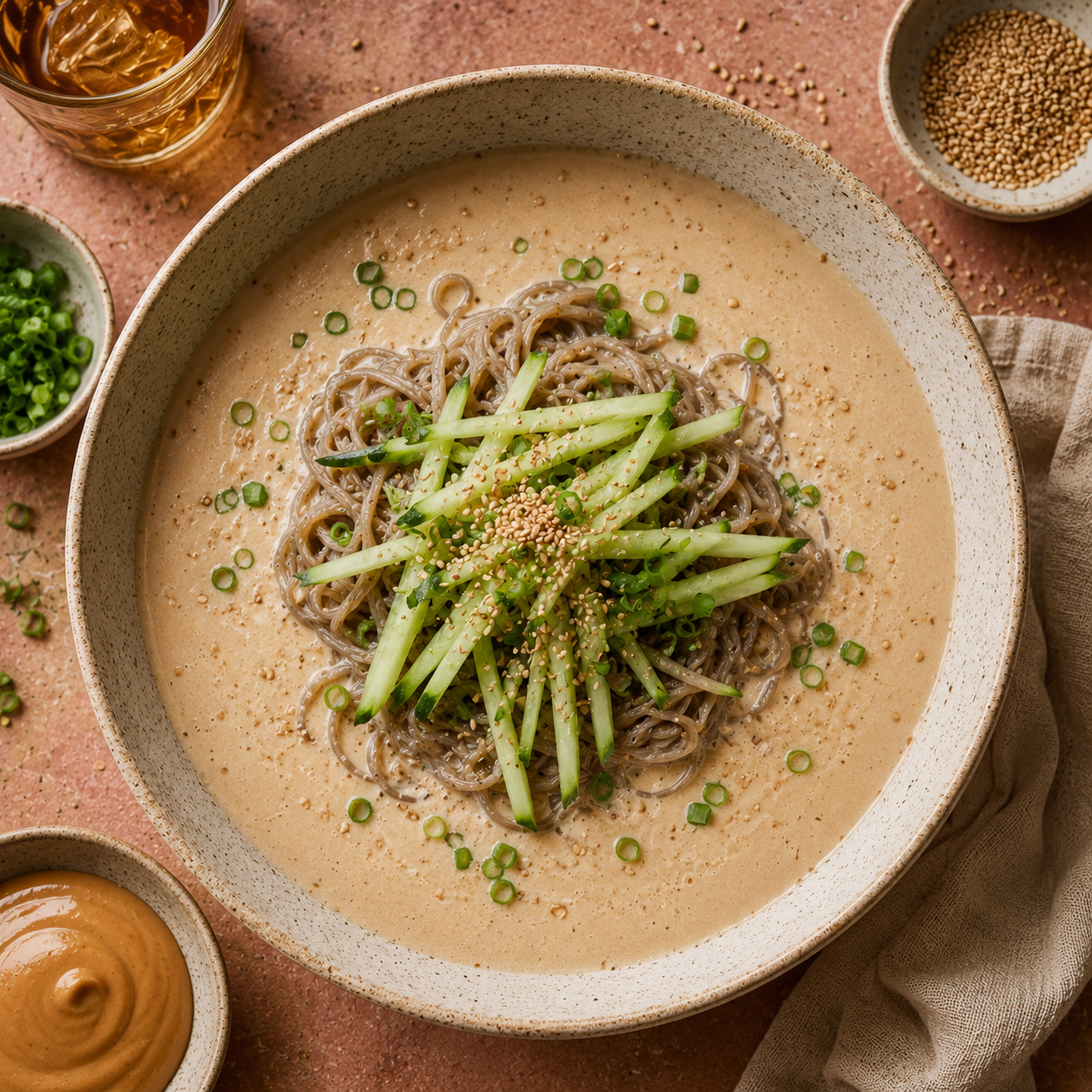 Cold Korean noodle soup