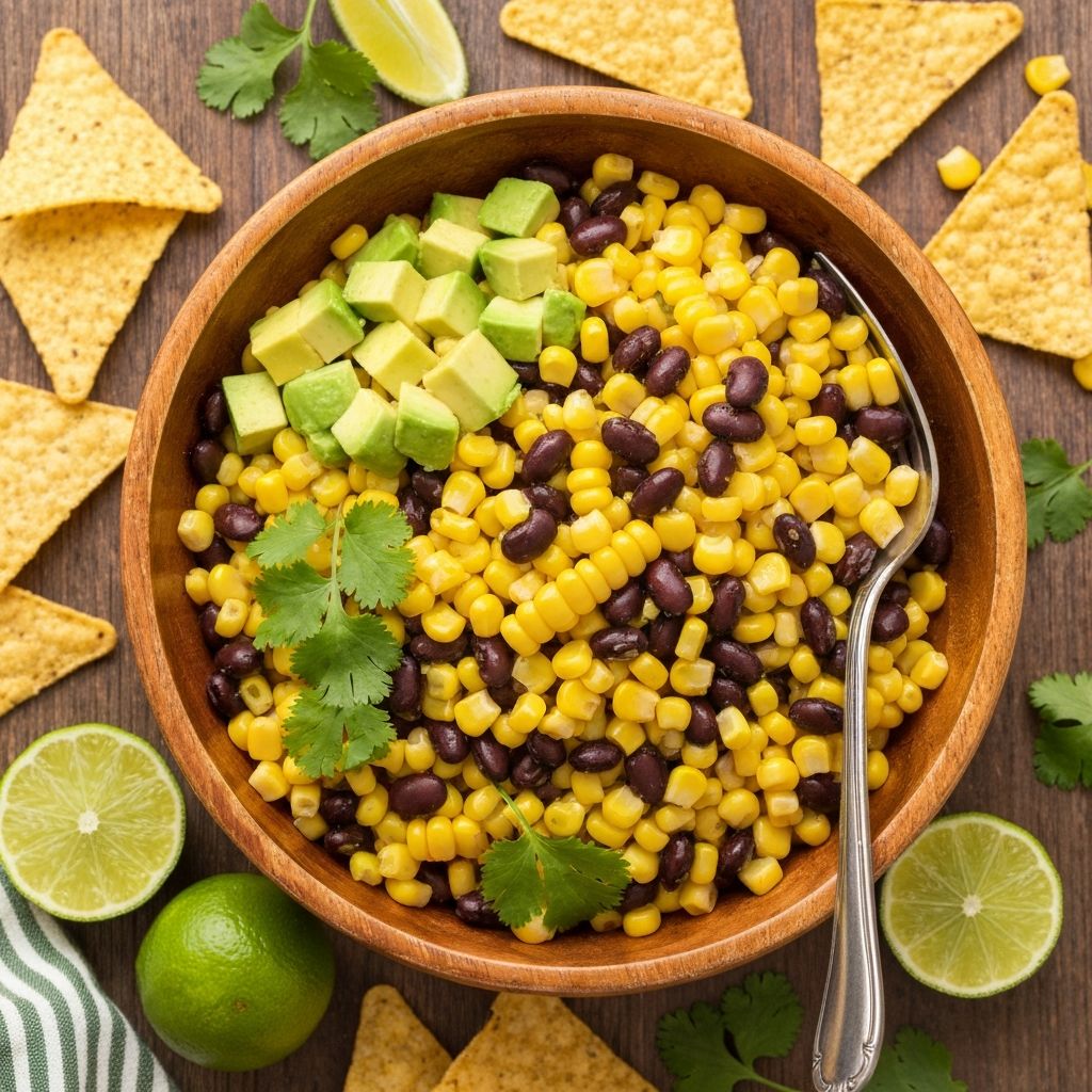Fresh Corn and Black Bean Salad With Corn Chips